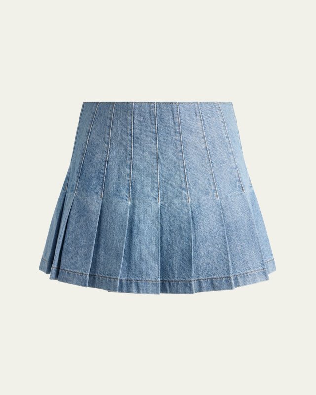 Carter Pleated Denim Mini Skirt